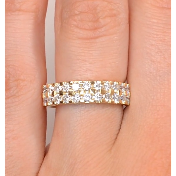 Diamond 1.00ct And 18K Gold Half Eternity Ring - N4497 - Image 3