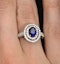 Sapphire Ring with a Diamond Halo 1ct in 18K White Gold N4523 - image 4