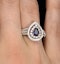 Sapphire Ring with a Diamond Halo 0.78ct in 18K White Gold N4524 - image 4