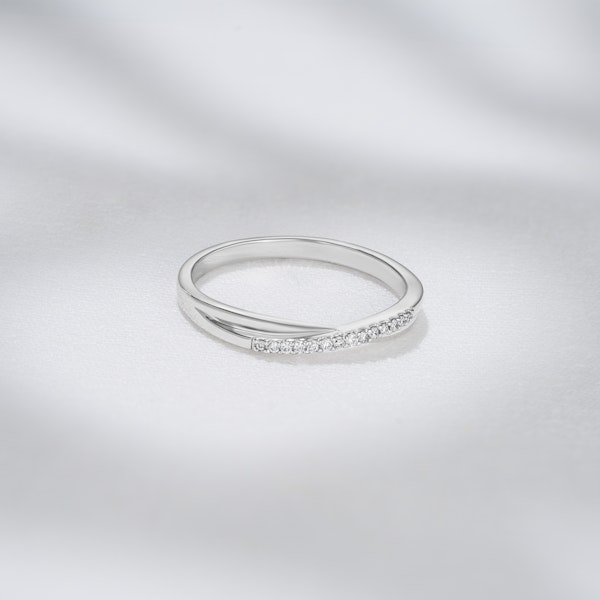 Lab Diamond Half Eternity Wave Ring 0.05ct in 925 Silver - Image 7