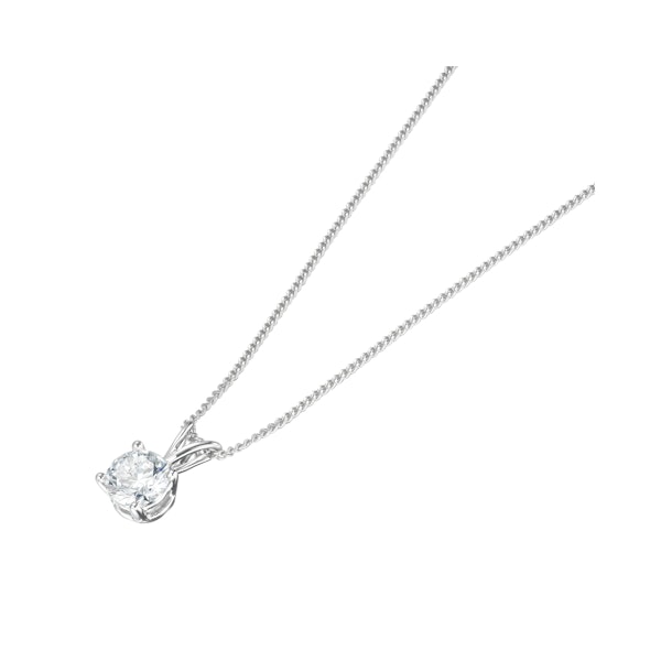 Chloe 0.50ct Lab Diamond Solitaire Necklace Pendant in 9K White Gold H/Si - Image 3