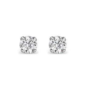 Diamond Earrings 0.30CT Studs H/SI Quality in 18K White Gold - 3.4mm