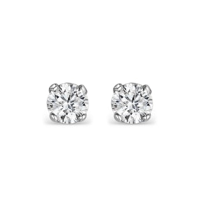 Diamond Earrings 0.40CT Studs H/SI Quality in 18K White Gold - 3.8mm