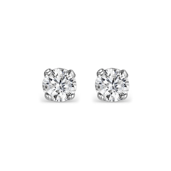 Diamond Earrings 0.40CT Studs Premium Quality in 18K White Gold 3.8mm - Image 1