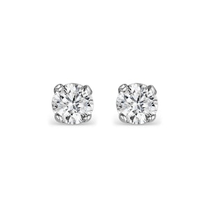 Diamond Earrings 0.40CT Studs H/SI Quality in 18K White Gold - 3.8mm