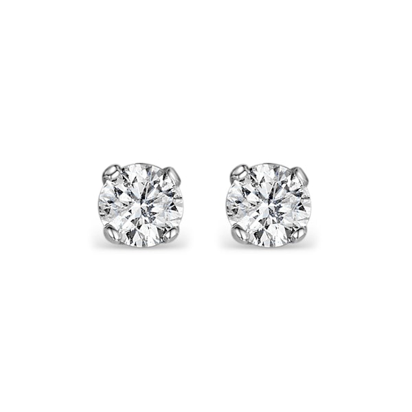 Diamond Earrings 0.50CT Studs Premium Quality in 18K White Gold 4.1mm - Image 1