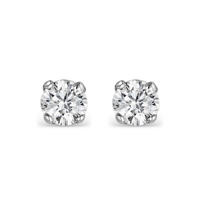 Diamond Earrings 0.66CT Studs H/SI Quality in 18K White Gold - 4.5mm
