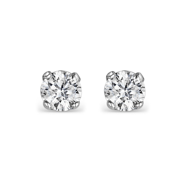 Diamond Earrings 0.66CT Studs Premium Quality 18K White Gold - 4.5mm - Image 1