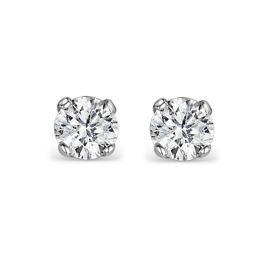 Diamond Earrings 1.00CT Studs Premium Quality in 18K White Gold 5.1mm