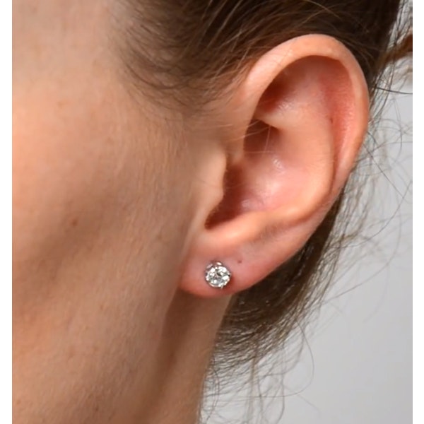 Diamond Earrings 1.00ct Look Galileo Style - 0.30ct in Platinum - Image 4