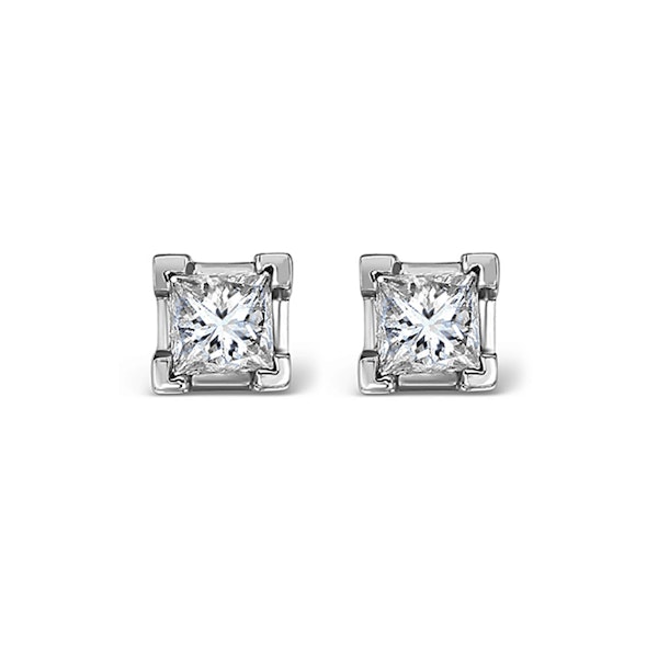 Platinum Princess Diamond Earrings - 0.66CT - G/VS - 3.8mm - Image 1