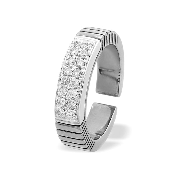 Diamond 0.22ct and Titanium Pave Ring - SIZE M - Image 1