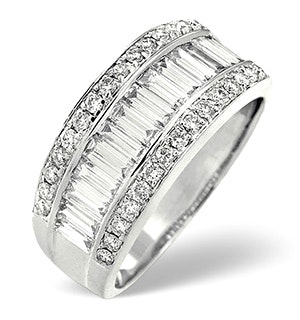 18K White Gold Diamond Ring 1.50ct H/si
