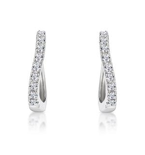 Hoop Earrings 0.11ct Diamond 9K White Gold