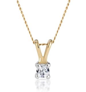 Diamond Solitaire Necklace 0.10CT Diamond 9K Yellow Gold