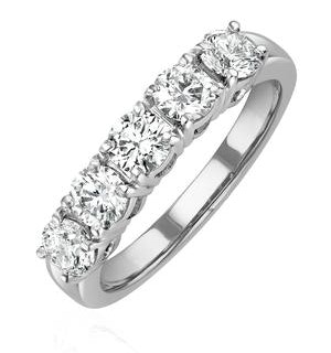 Chloe Platinum 5 Stone Diamond Eternity Ring 1.00CT G/VS