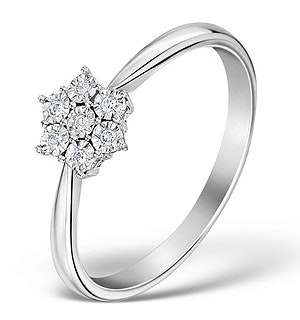 Diamond 0.04ct 9K White Gold Cluster Ring - E5885
