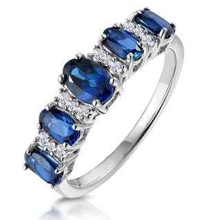 1.85ct Sapphire and Diamond Eternity Ring 18KW Gold Asteria Collection