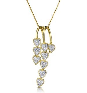 Fancy Pendant Necklace 0.23CT Diamond 9K Yellow Gold