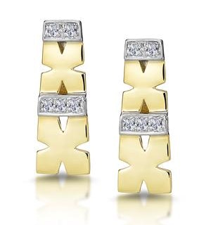 0.10ct Diamond Pave Kisses Earrings in 9K Gold - RTC-H3879