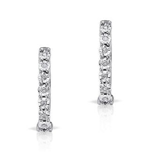 0.06ct Diamond and 9K White Gold Earrings - H4557