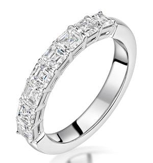 Simone Diamond Eternity Ring Asscher Cut 1.6ct VVs Platinum Size J-N