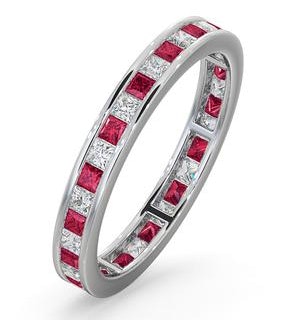 Eternity Ring Lauren Diamonds G/VS and Ruby 1.10CT - Platinum