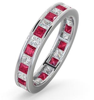 Eternity Ring Lauren Diamonds H/SI and Ruby 2.25CT - Platinum