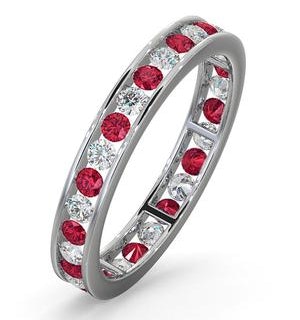 ETERNITY RING RAE DIAMONDS H/SI AND RUBY 1.30CT - 18K WHITE GOLD
