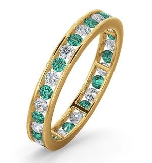 ETERNITY RING RAE DIAMONDS H/Si AND EMERALD 1.20CT - 18K GOLD