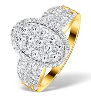 Diamond Galileo 1.50CT Oval Side Stone Ring in 18K Gold - N4535