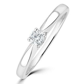Tapered Design Lab Diamond Engagement Ring 0.15ct H/Si in 925 Silver