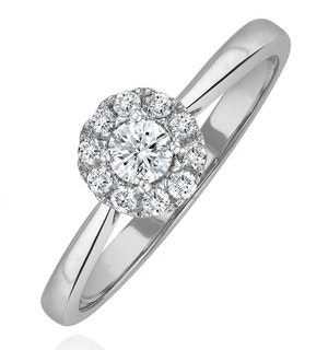 Lab Diamond Halo Engagement Ring 0.25ct H/Si in 9K White Gold