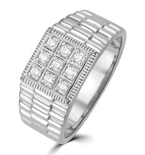 Mens Lab Diamond Design Ring 0.25ct H/Si in Sterling Silver