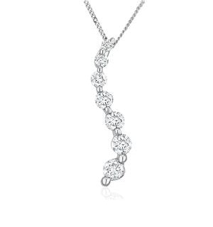 Lab Diamond Life Journey Pendant Necklace 0.25ct H/Si in 9K White Gold
