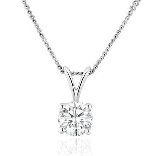 Lab Diamond Solitaire Pendant Necklace 0.33ct H/Si in 9K White Gold