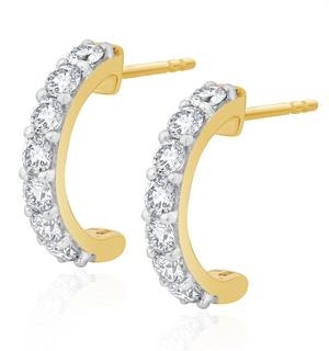 Comfort Huggie Lab Diamond Earrings 1.00ct H/Si in 9K Gold
