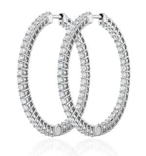 4.00ct Lab Diamond Hoop Earrings H/Si Quality in 9K White Gold - 42mm