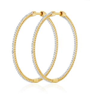 1.00ct Lab Diamond Hoop Earrings H/Si Quality in 9K Gold - 40mm