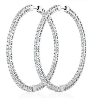 4.00ct Lab Diamond Hoop Earrings H/Si Quality in 9K White Gold - 52mm