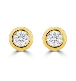 0.20ct Lab Diamond Rub Over Stud Earrings in 9K Gold - 4.6mm