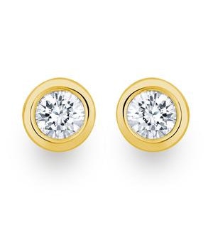 0.30ct Lab Diamond Rub Over Stud Earrings in 9K Gold - 5.2mm