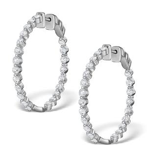 Diamond Hoop Emily Earrings 3.06ct H/Si in 18K White Gold - P3489Y