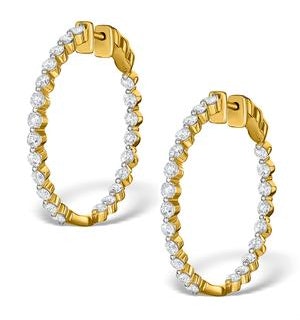 Diamond Hoop Emily Earrings 3.06ct H/Si in 18K Gold - P3489