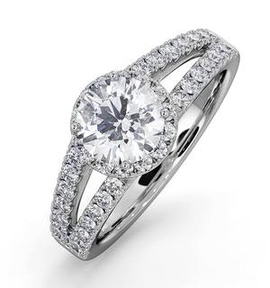 Carly GIA Diamond Engagement Side Stone Ring Platinum 1.58CT G/VS1