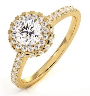 Valerie GIA Diamond Halo Engagement Ring in 18K Gold 1.10ct G/SI2