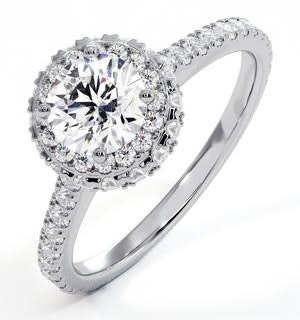 Valerie GIA Diamond Halo Engagement Ring in Platinum 1.40ct G/VS2