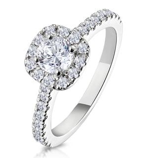 Elizabeth Lab Diamond Halo Engagement Ring in Platinum 1.00ct G/VS1