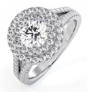 Camilla GIA Diamond Halo Engagement Ring in Platinum 1.65ct G/SI1