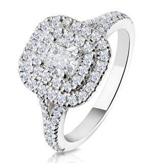 Anastasia Lab Diamond Halo Engagement Ring 18K White Gold 1.30ct G/SI1